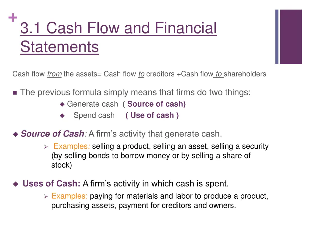 3 1 cash flow and financial statements