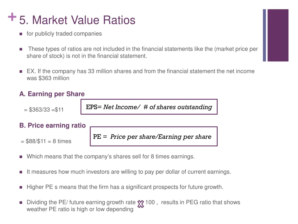 5 market value ratios