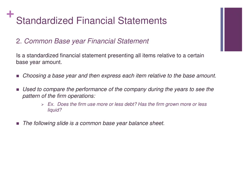standardized financial statements 1