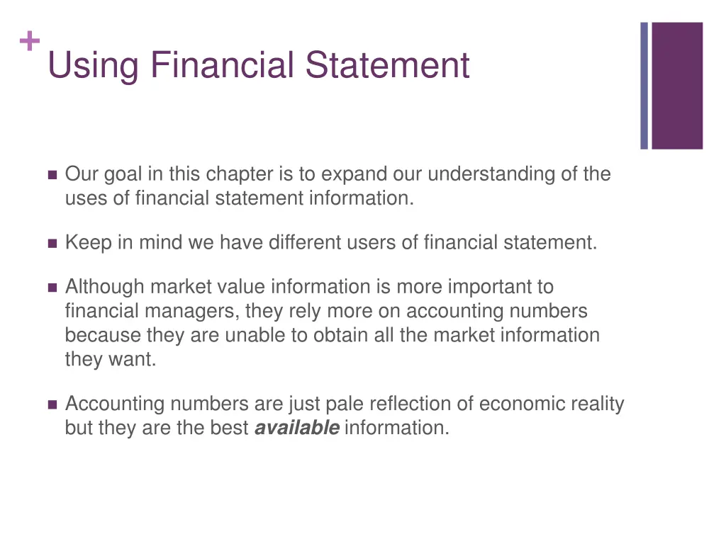 using financial statement