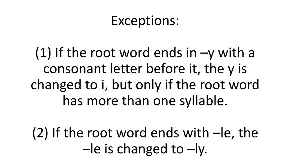 exceptions