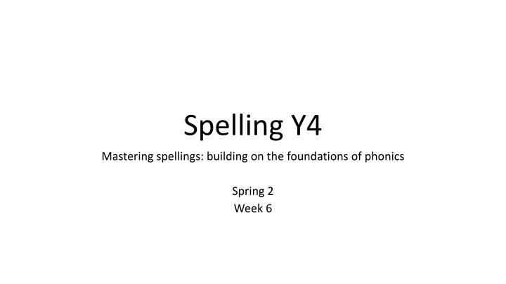 spelling y4