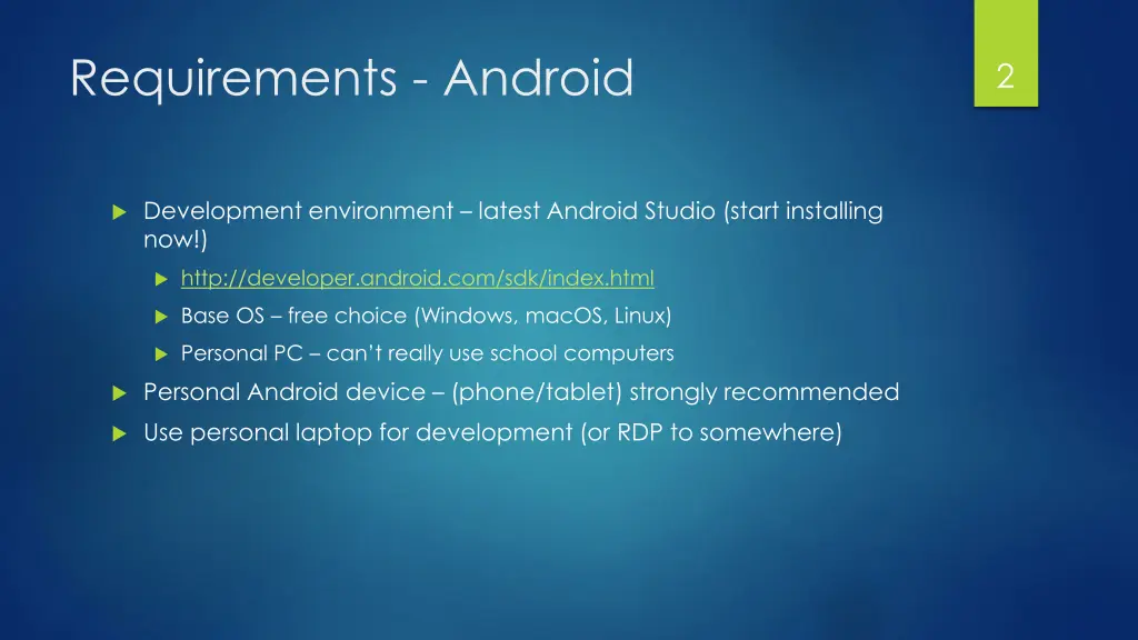 requirements android
