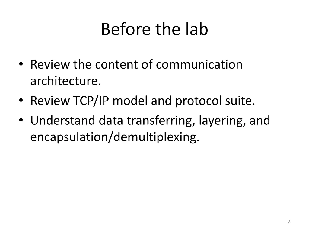 before the lab