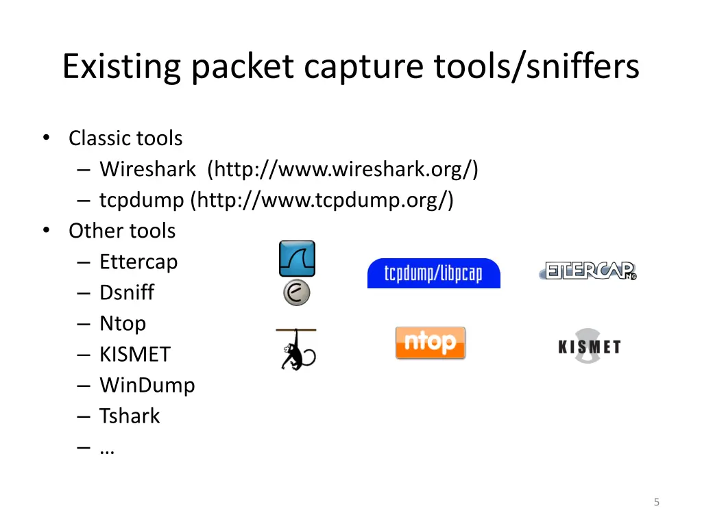 existing packet capture tools sniffers