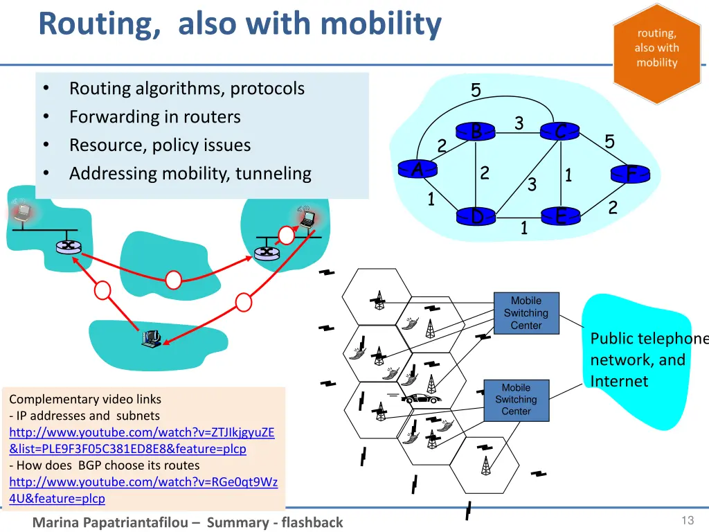 routing also with mobility