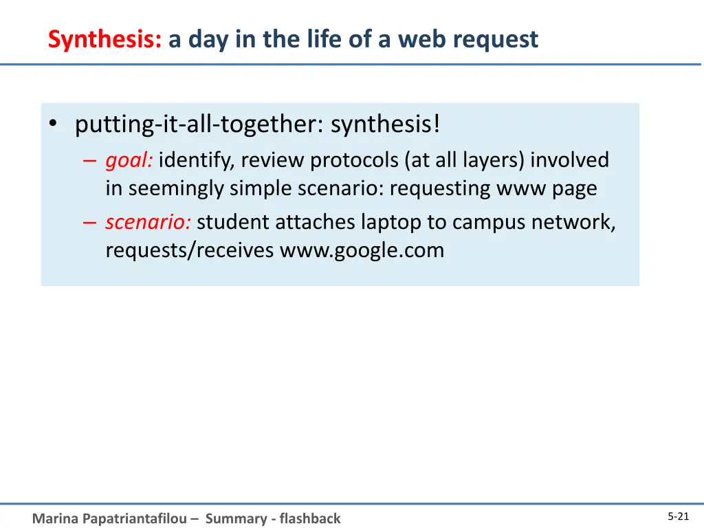 synthesis a day in the life of a web request
