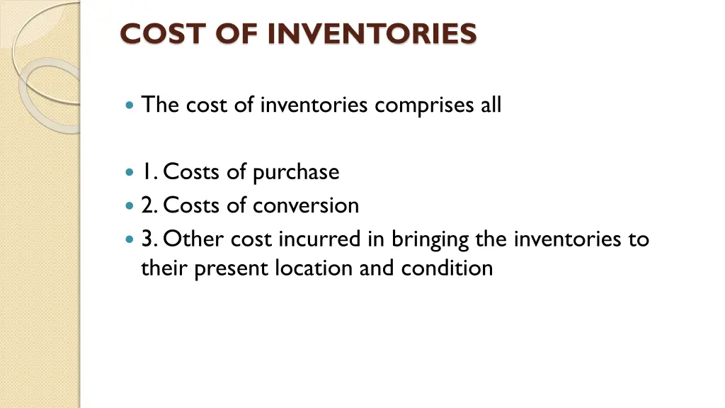 cost of inventories