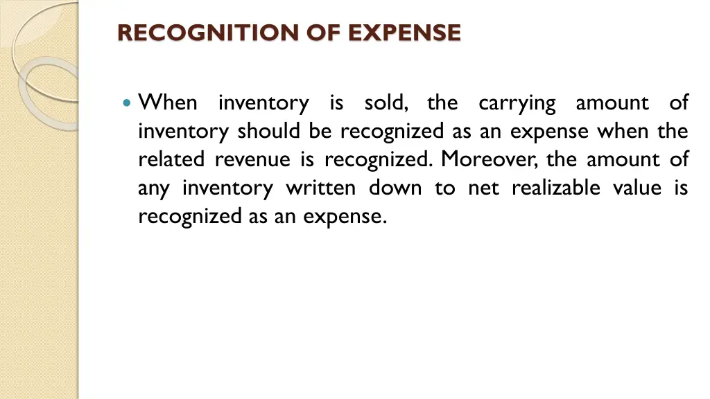 recognition of expense