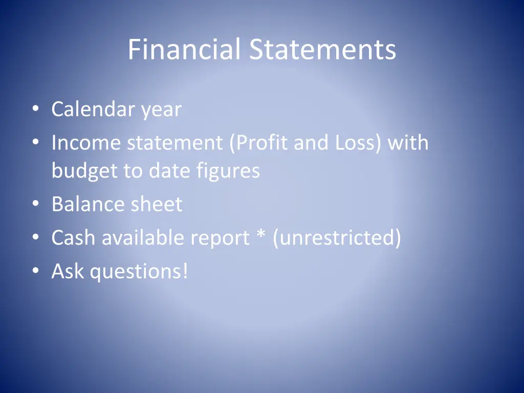 financial statements