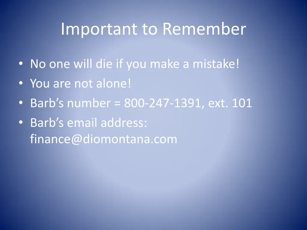 important to remember