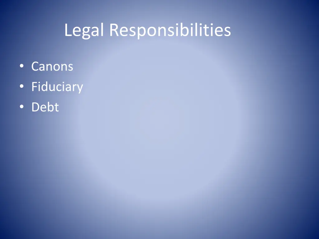 legal responsibilities