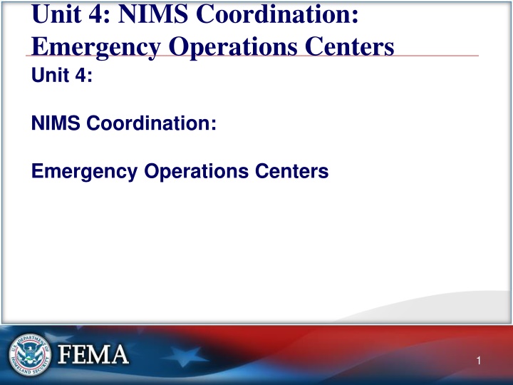unit 4 nims coordination emergency operations