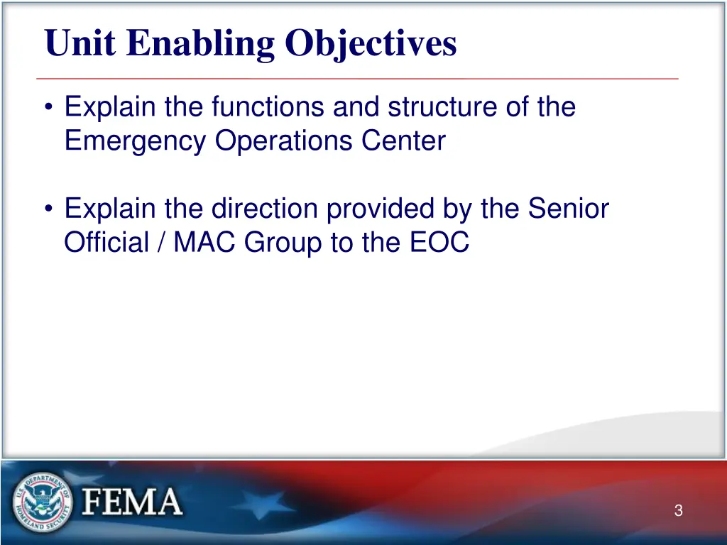 unit enabling objectives