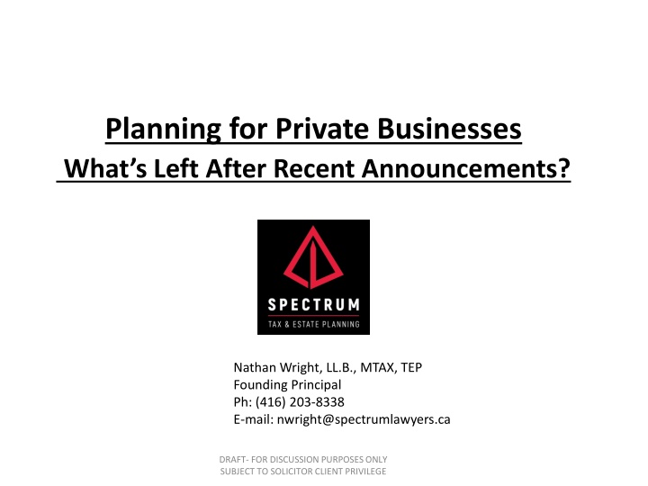 planning for private businesses what s left after