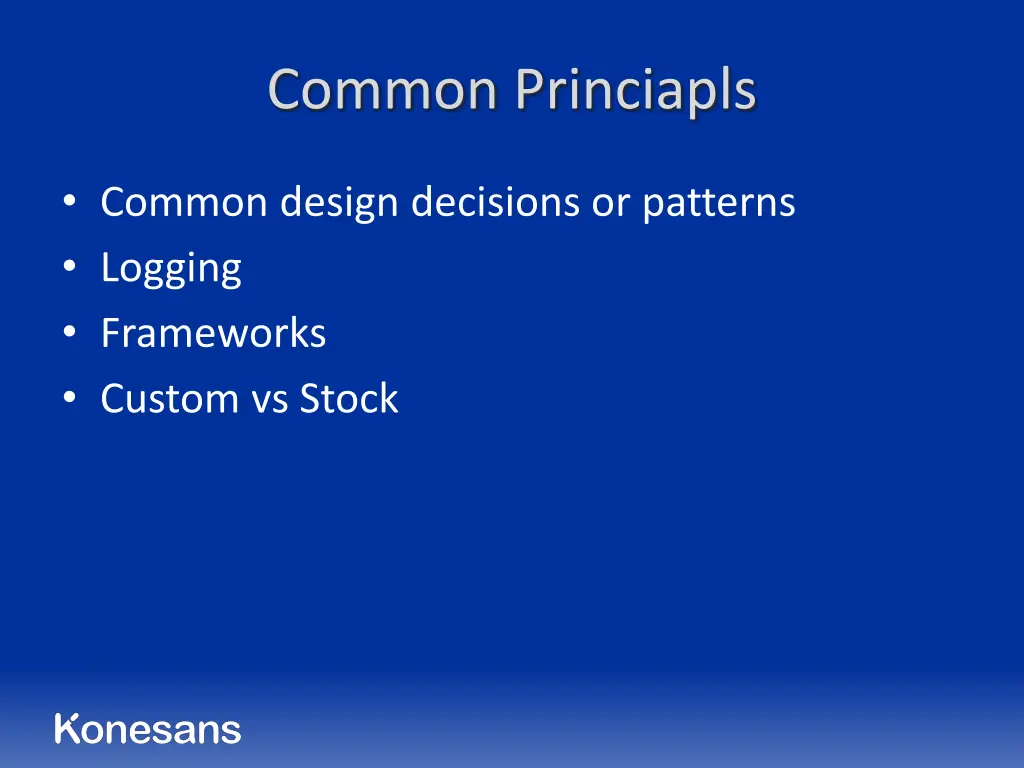 common princiapls
