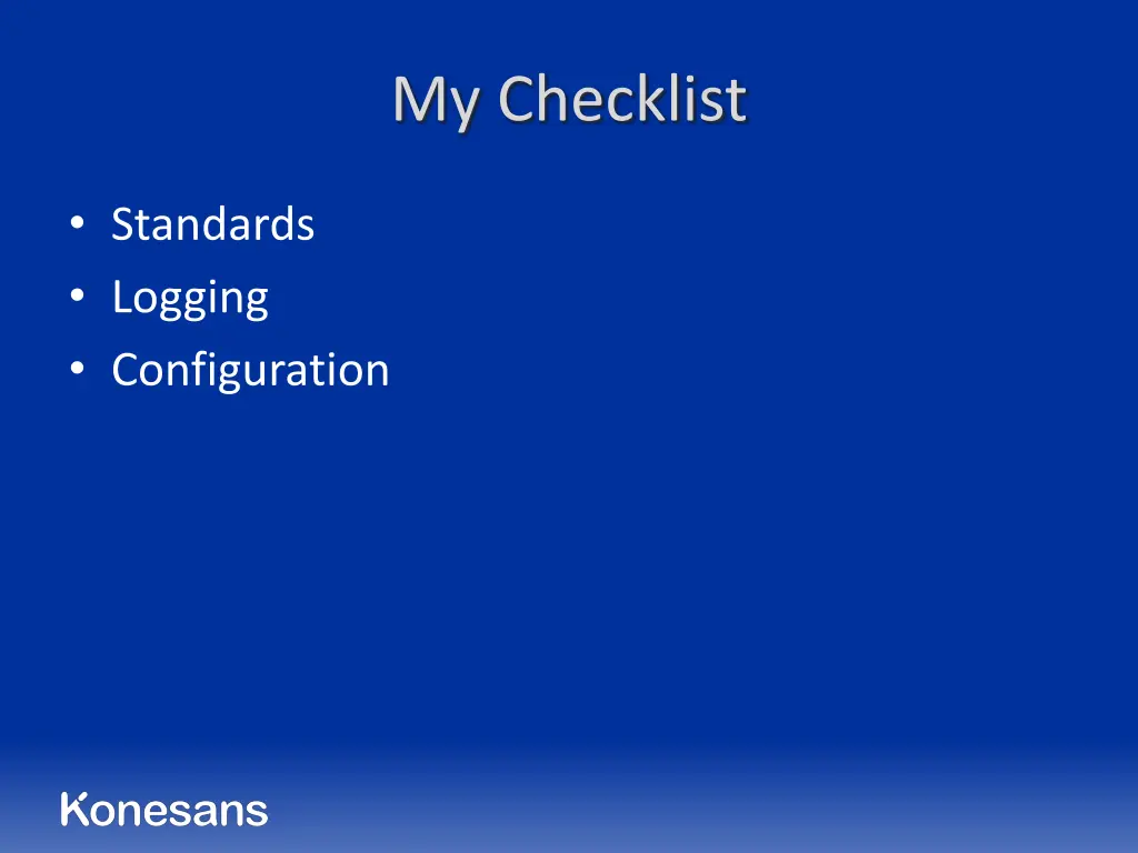 my checklist