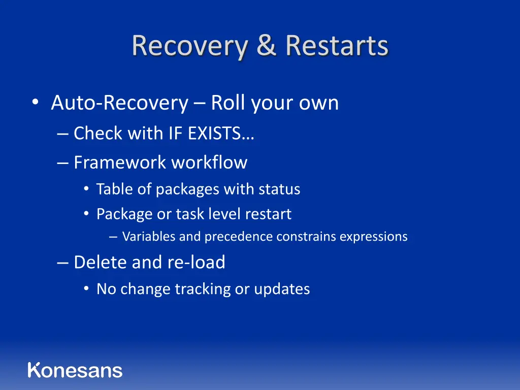 recovery restarts 1