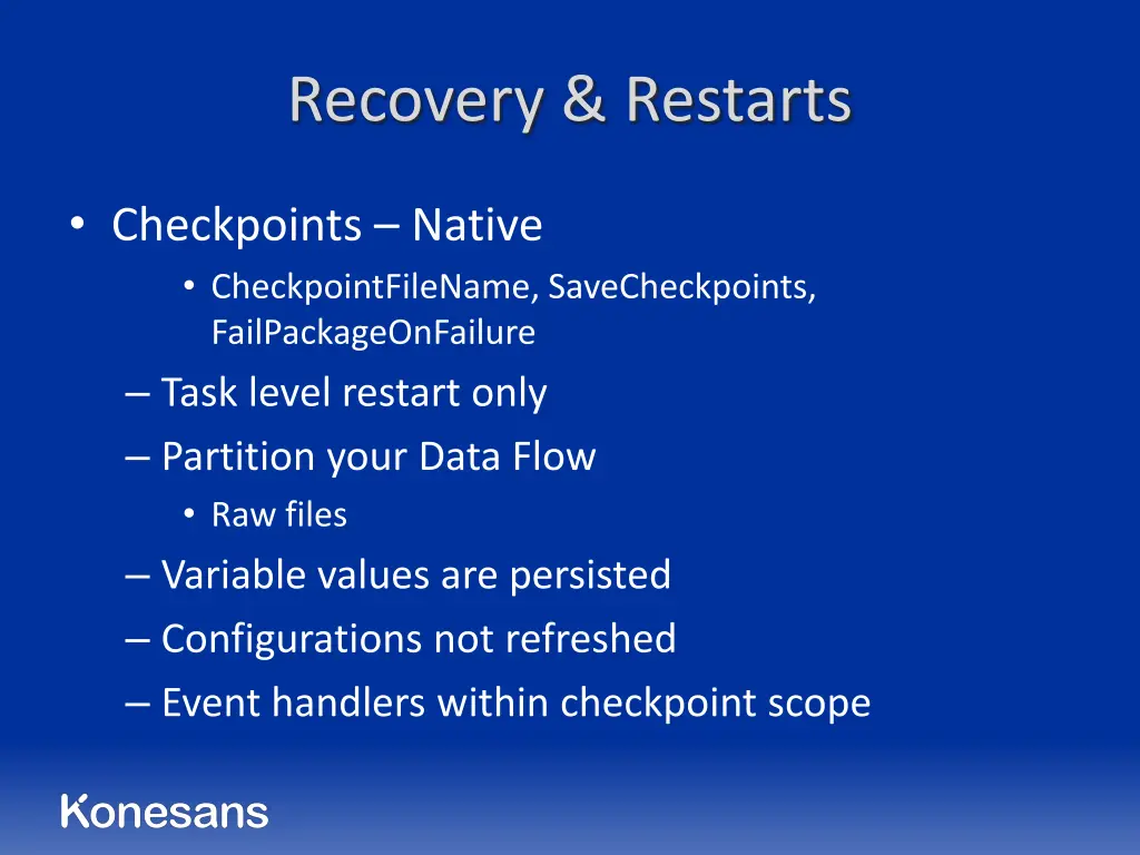recovery restarts