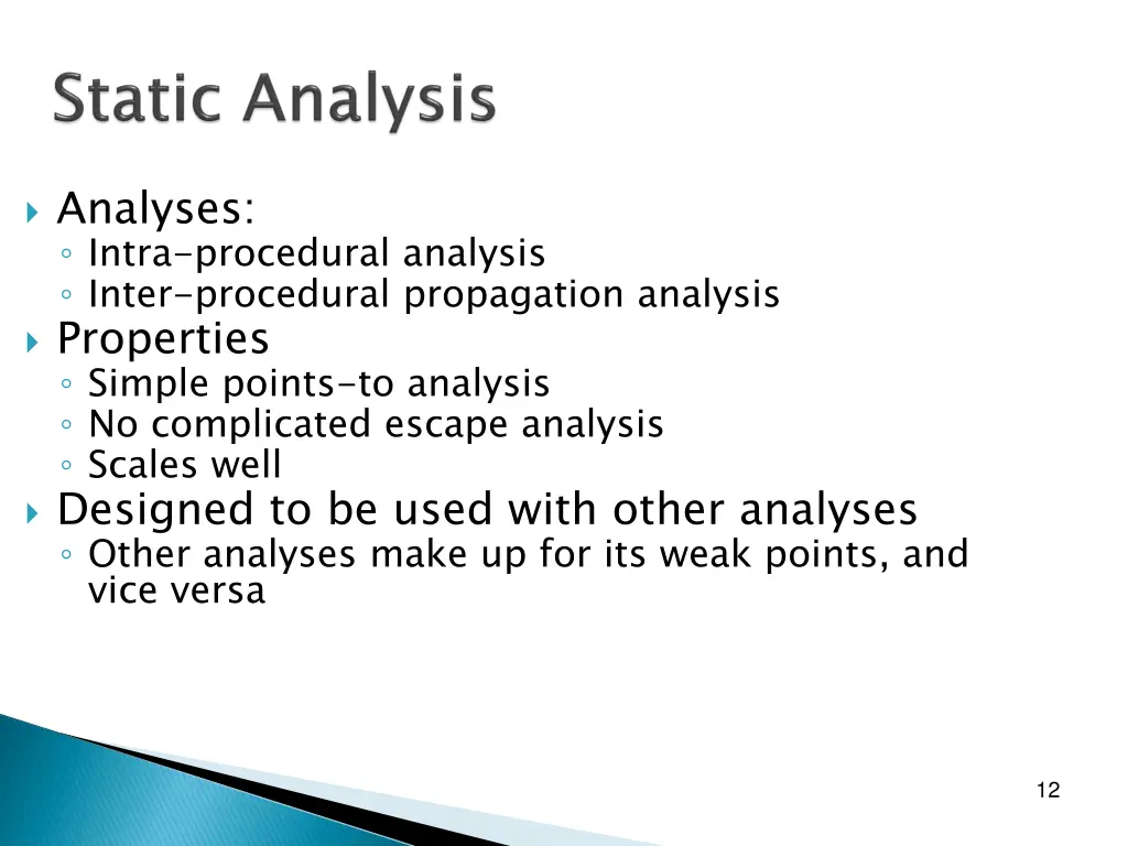 analyses intra procedural analysis inter