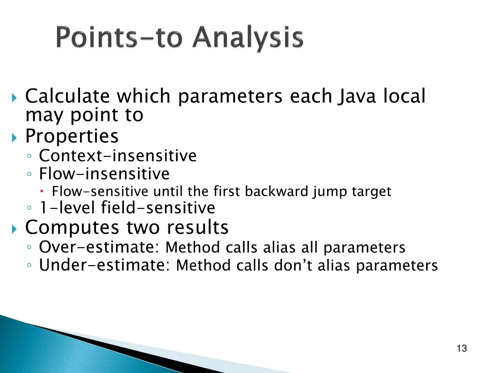 calculate which parameters each java local