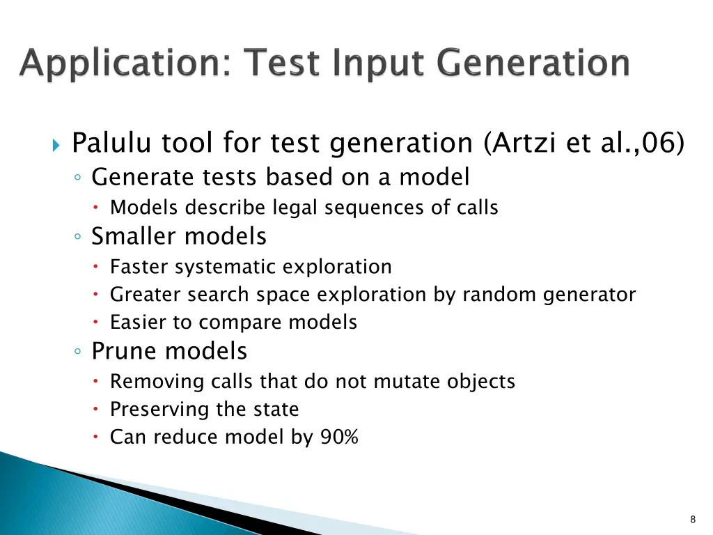 palulu tool for test generation artzi