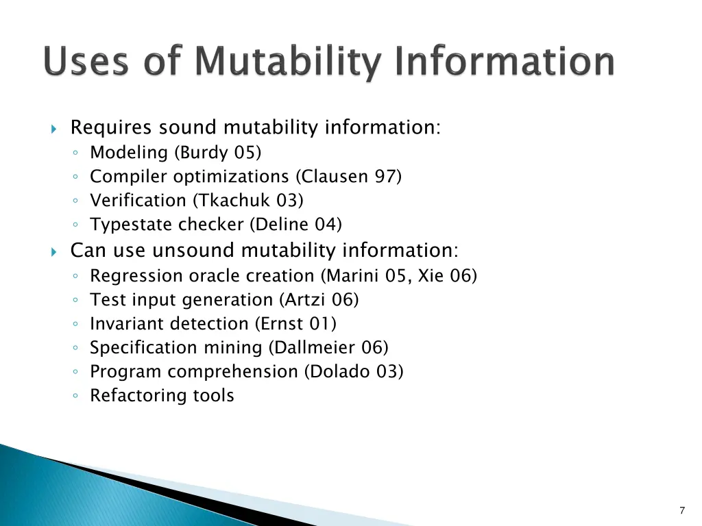 requires sound mutability information modeling