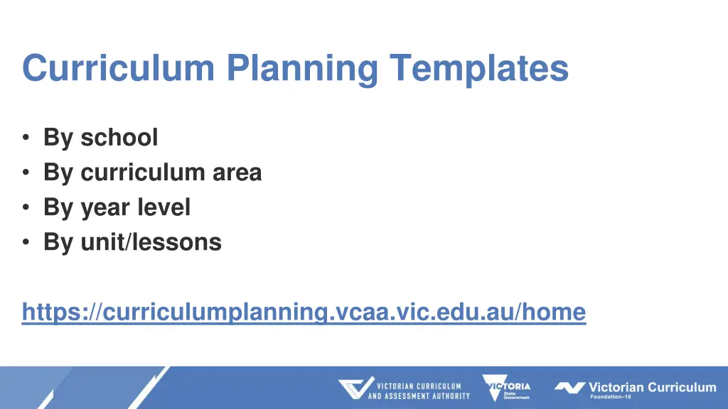 curriculum planning templates