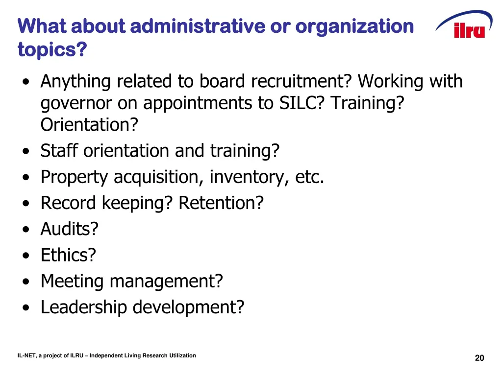 what about administrative or organization what