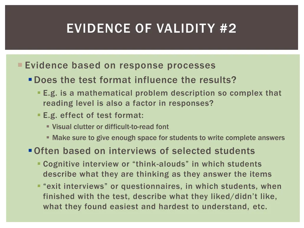 evidence of validity 2
