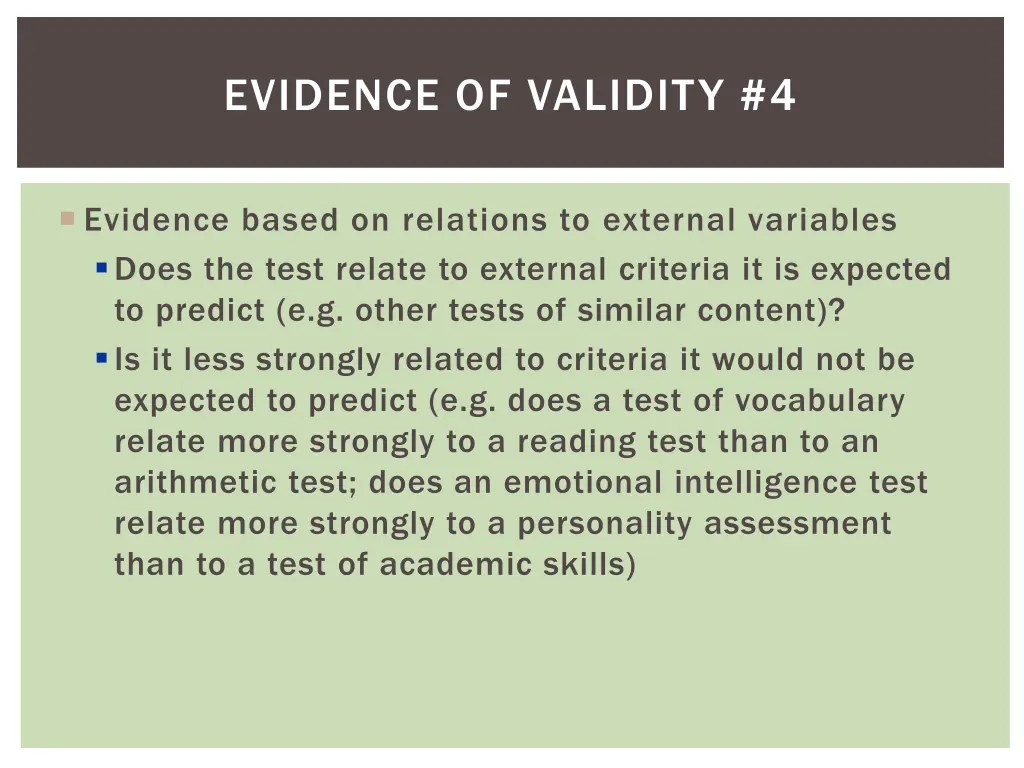 evidence of validity 4