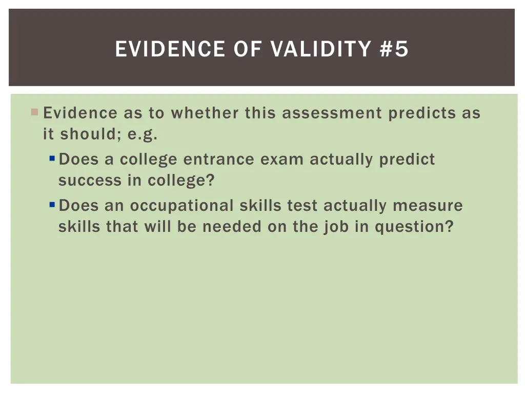 evidence of validity 5