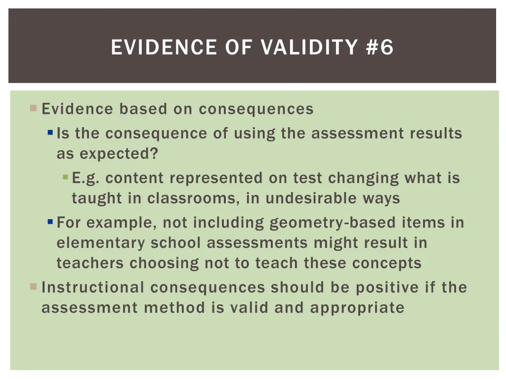 evidence of validity 6