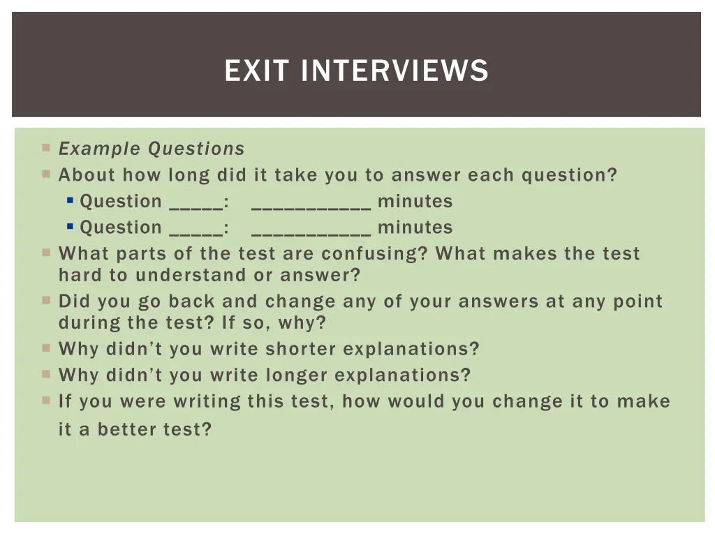 exit interviews