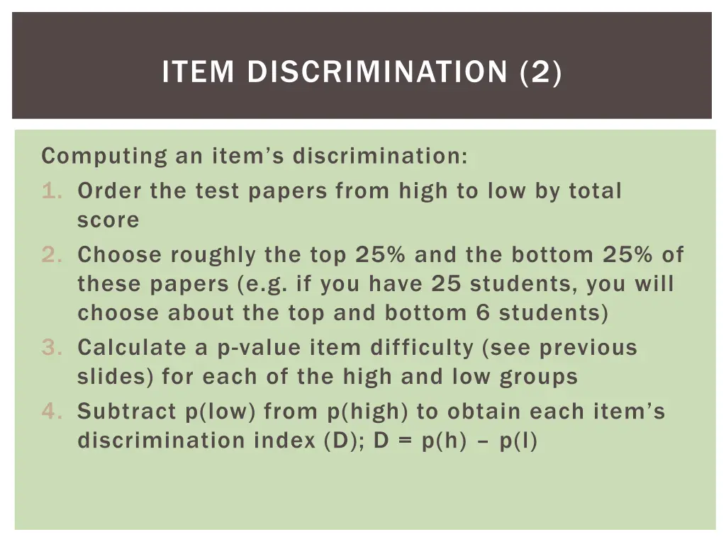 item discrimination 2