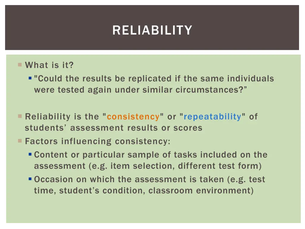 reliability