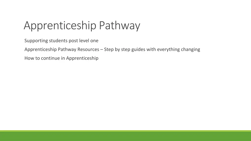 apprenticeship pathway