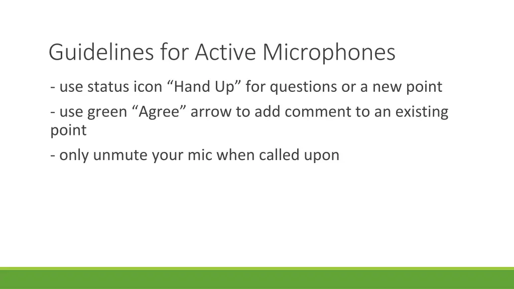 guidelines for active microphones