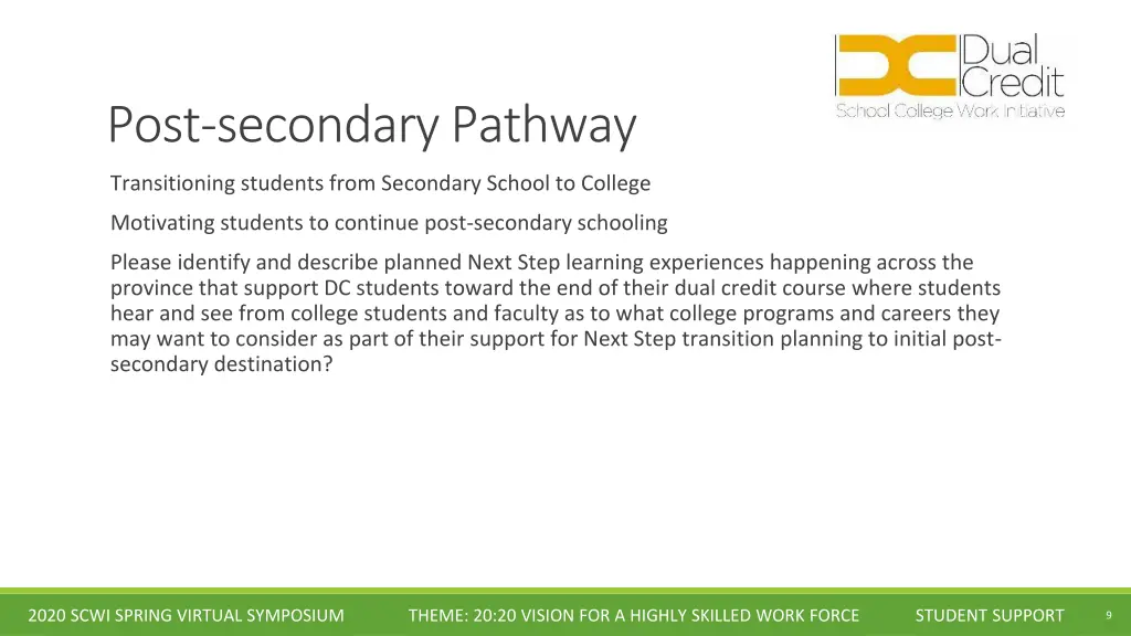 post secondary pathway