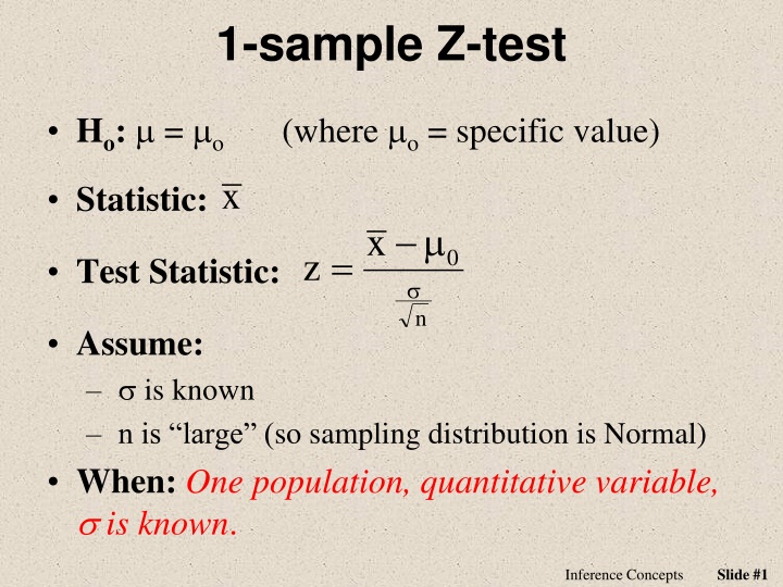 1 sample z test