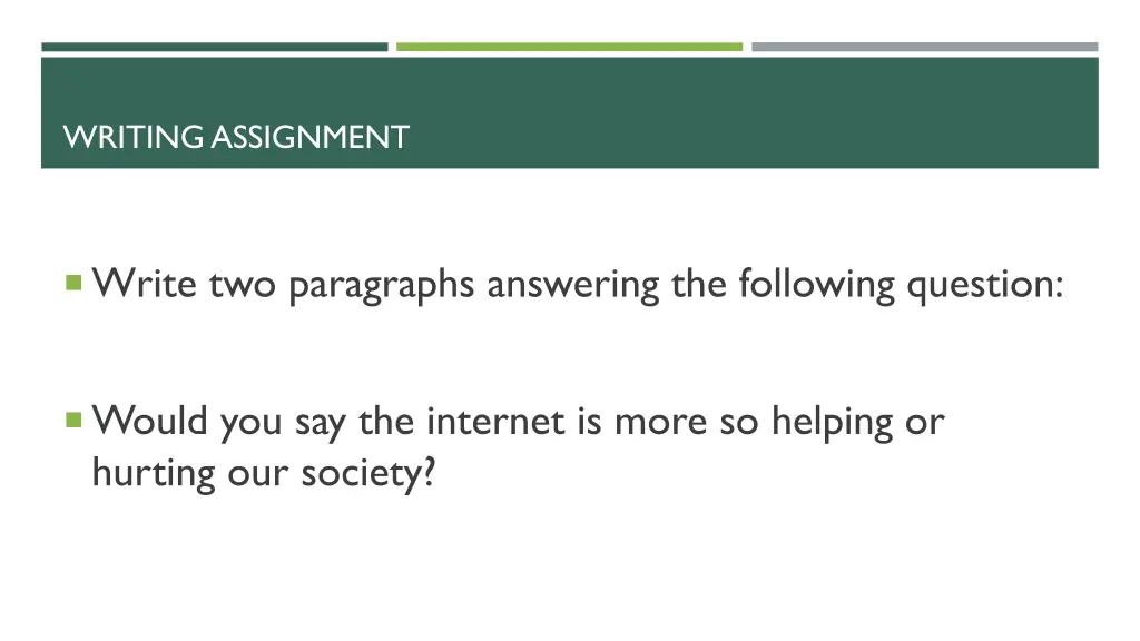 writing assignment