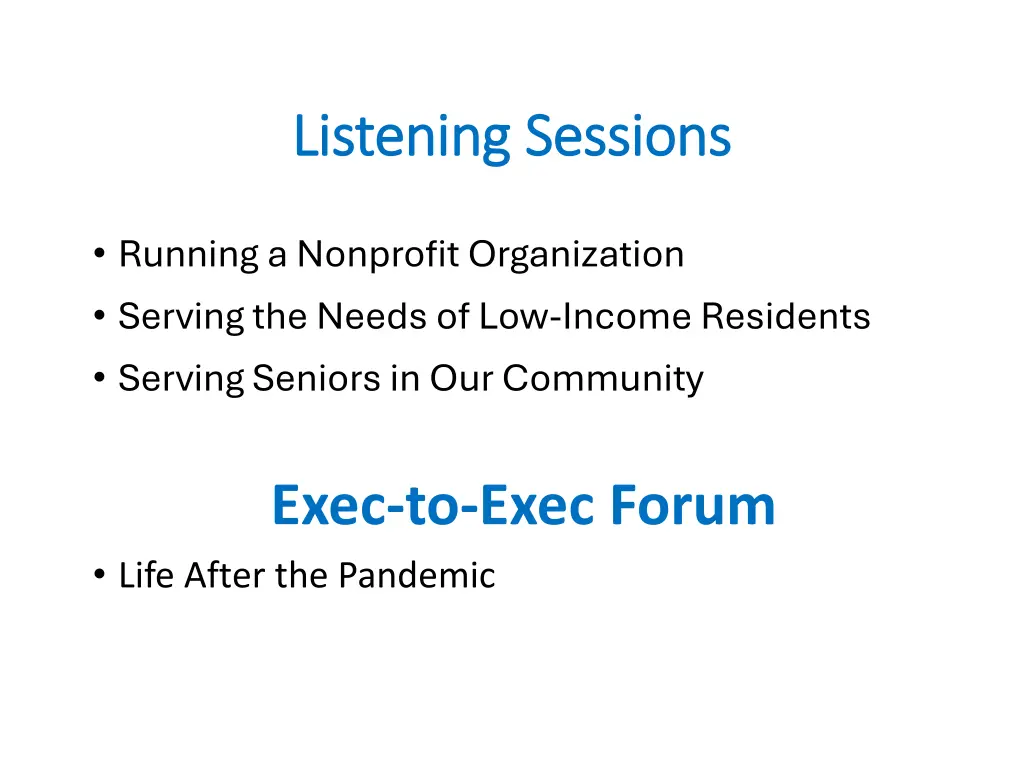 listening listening sessions
