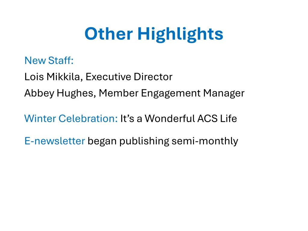 other highlights