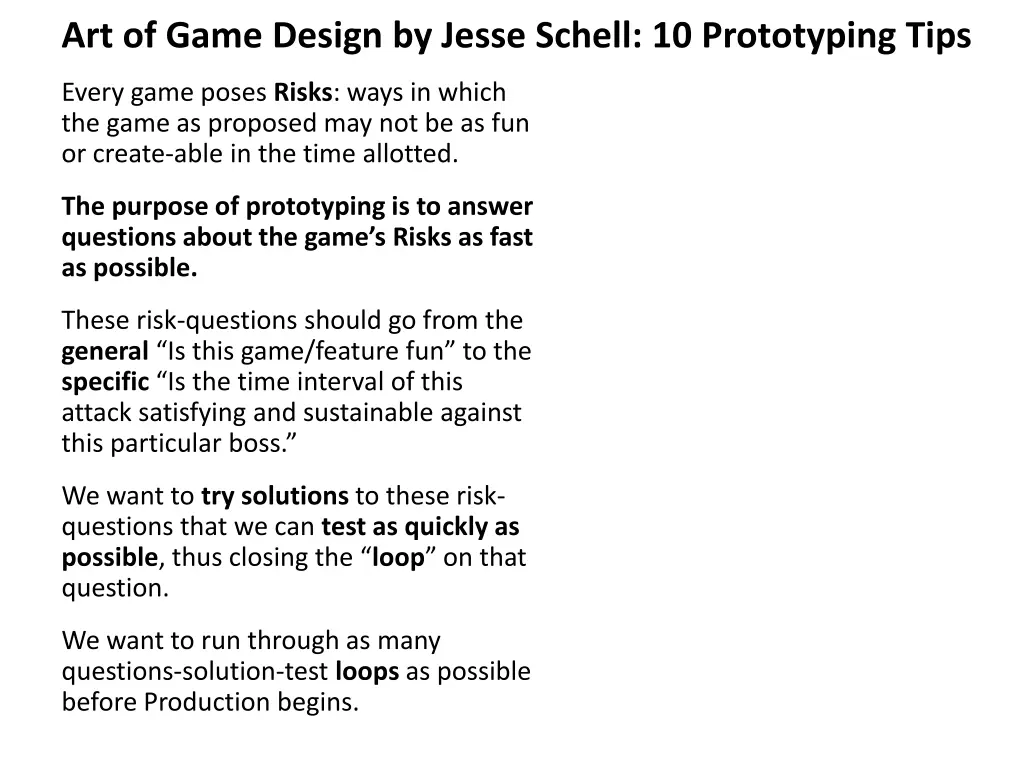art of game design by jesse schell 10 prototyping