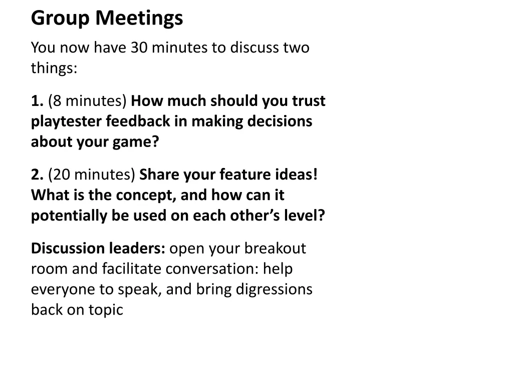 group meetings