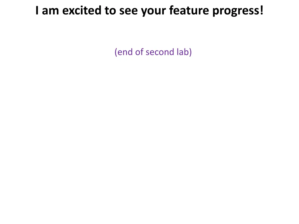 i am excited to see your feature progress
