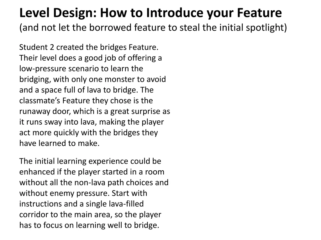 level design how to introduce your feature 2