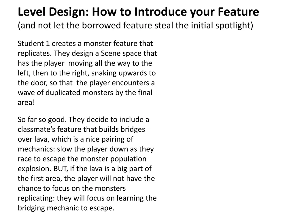 level design how to introduce your feature