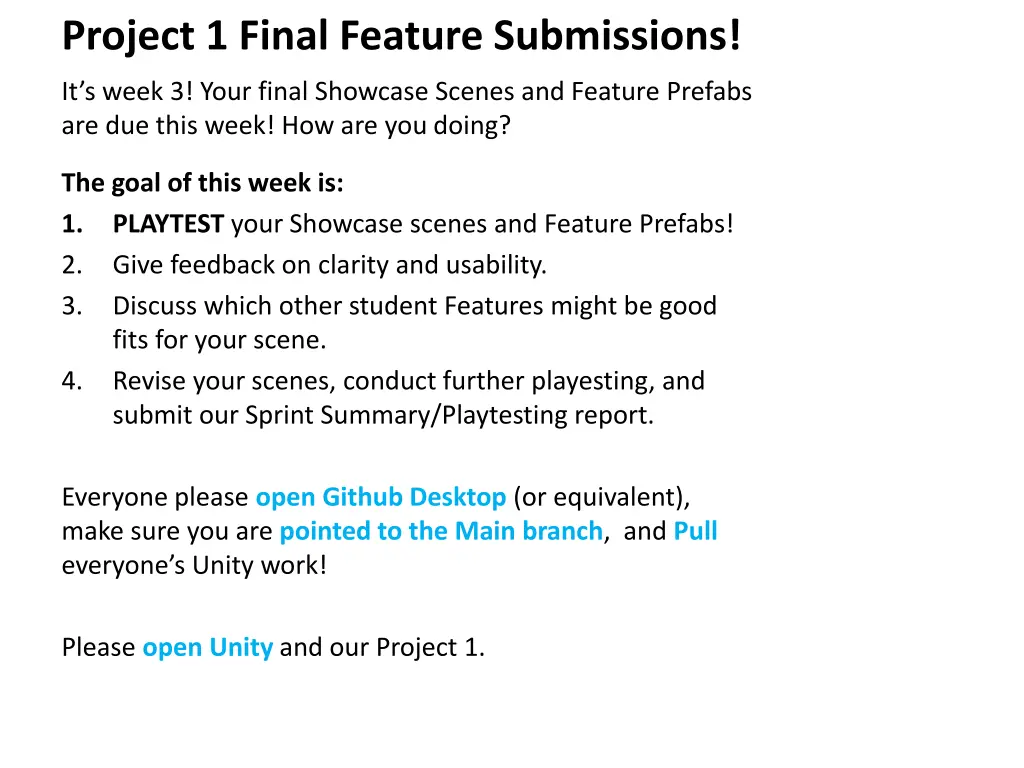 project 1 final feature submissions