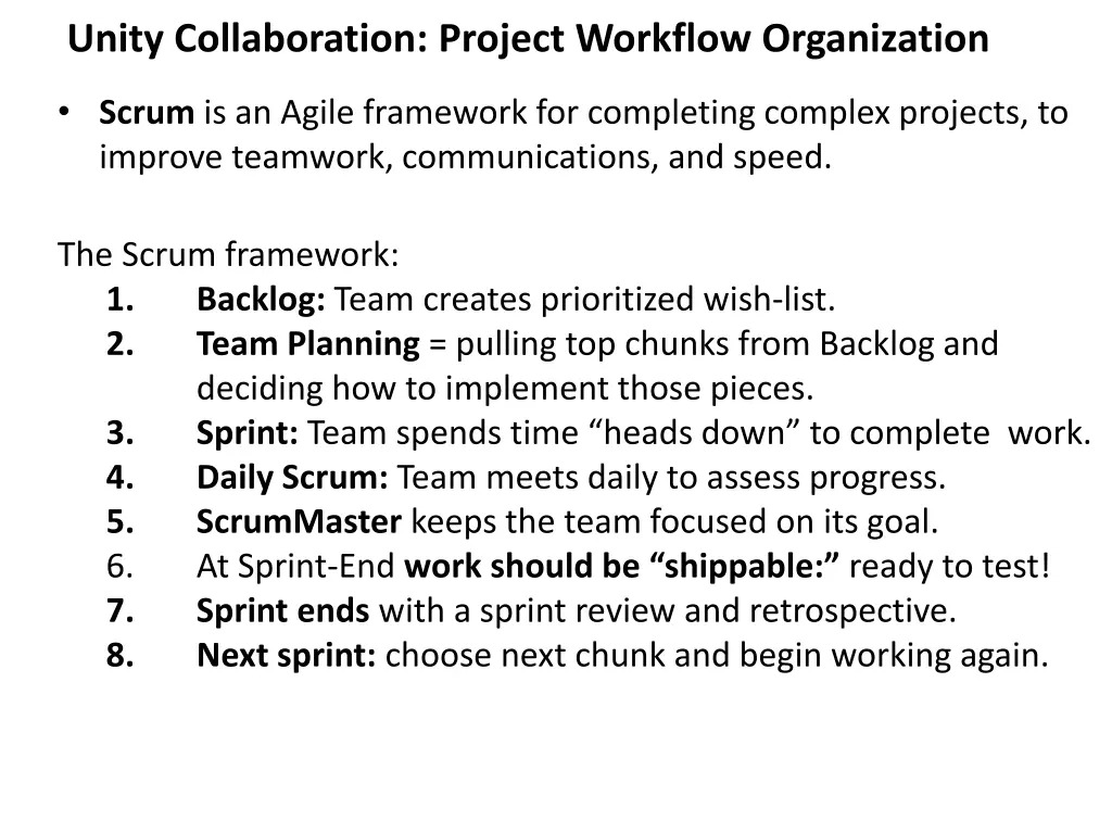 unity collaboration project workflow organization 4